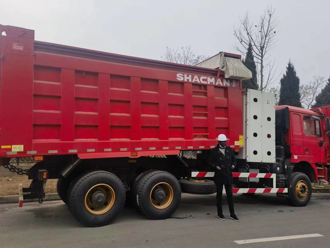 90 tonnellate camion pesante 6x4 SHACMAN CNG camion rosso F3000 6x4 380 EuroV