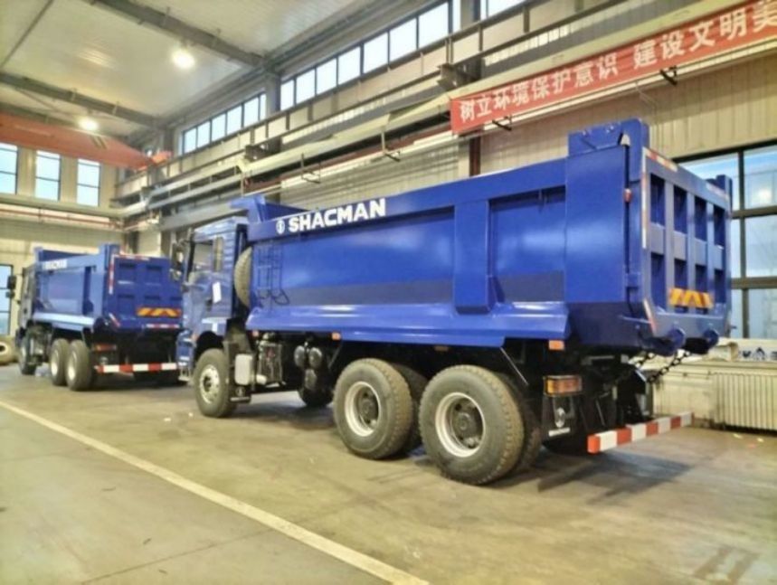 SHACMAN U-Cargo box Dump Truck 6x4 H3000 380 EuroII Blue Tipper Standard cab 12.00R20 pneumatici