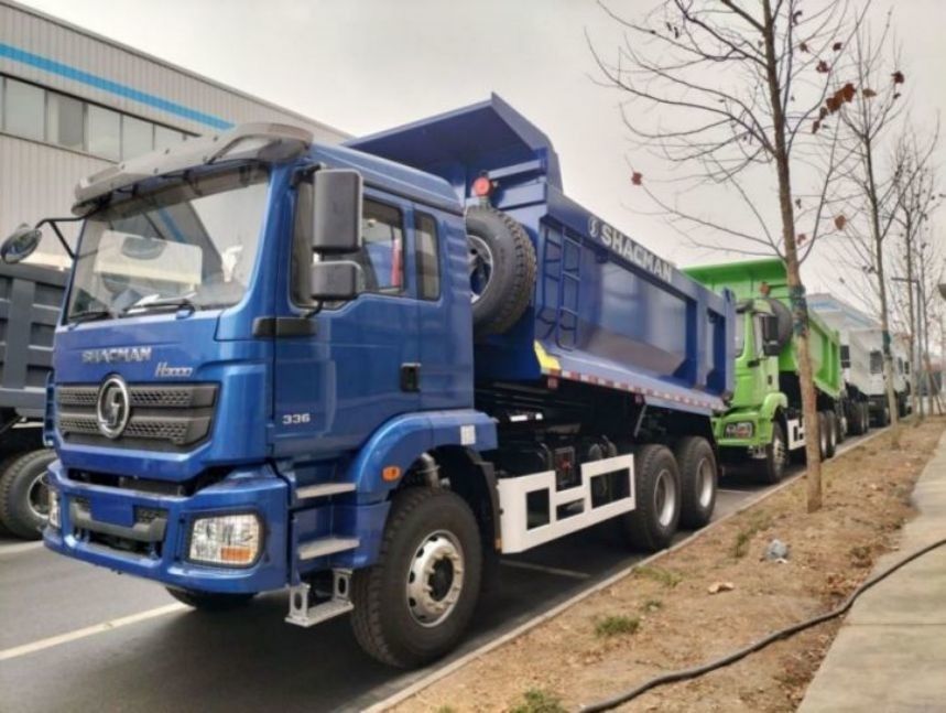 SHACMAN U-Cargo box Dump Truck 6x4 H3000 380 EuroII Blue Tipper Standard cab 12.00R20 pneumatici