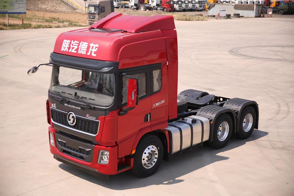 Trattore stradale SHACMAN X5000 6x4 con motore WP12.460E50 e filtro aria ordinario, 460HP EuroV, rosso