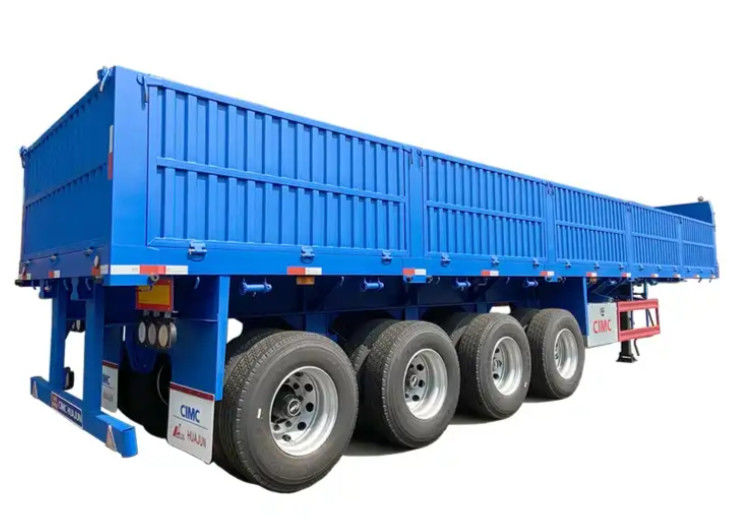 CIMC 4 assi semirimorchio a letto piatto con parete laterale di 1000 mm